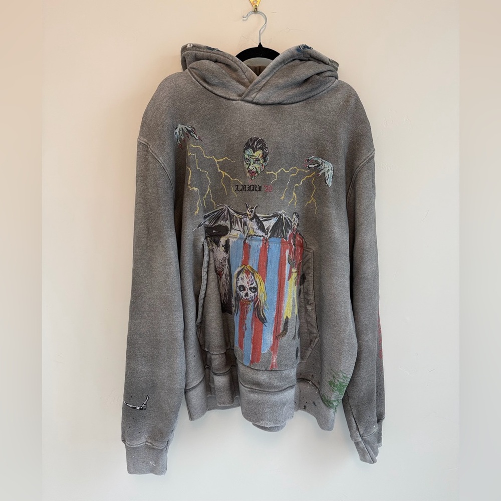 Amiri x Wes Lang Blood 38 Hoodie 'Heather Grey'